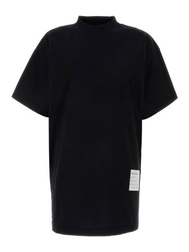 Luxury Balenciaga Trending 2026 Sample Sticker Oversized Short Sleeve T-Shirt Black