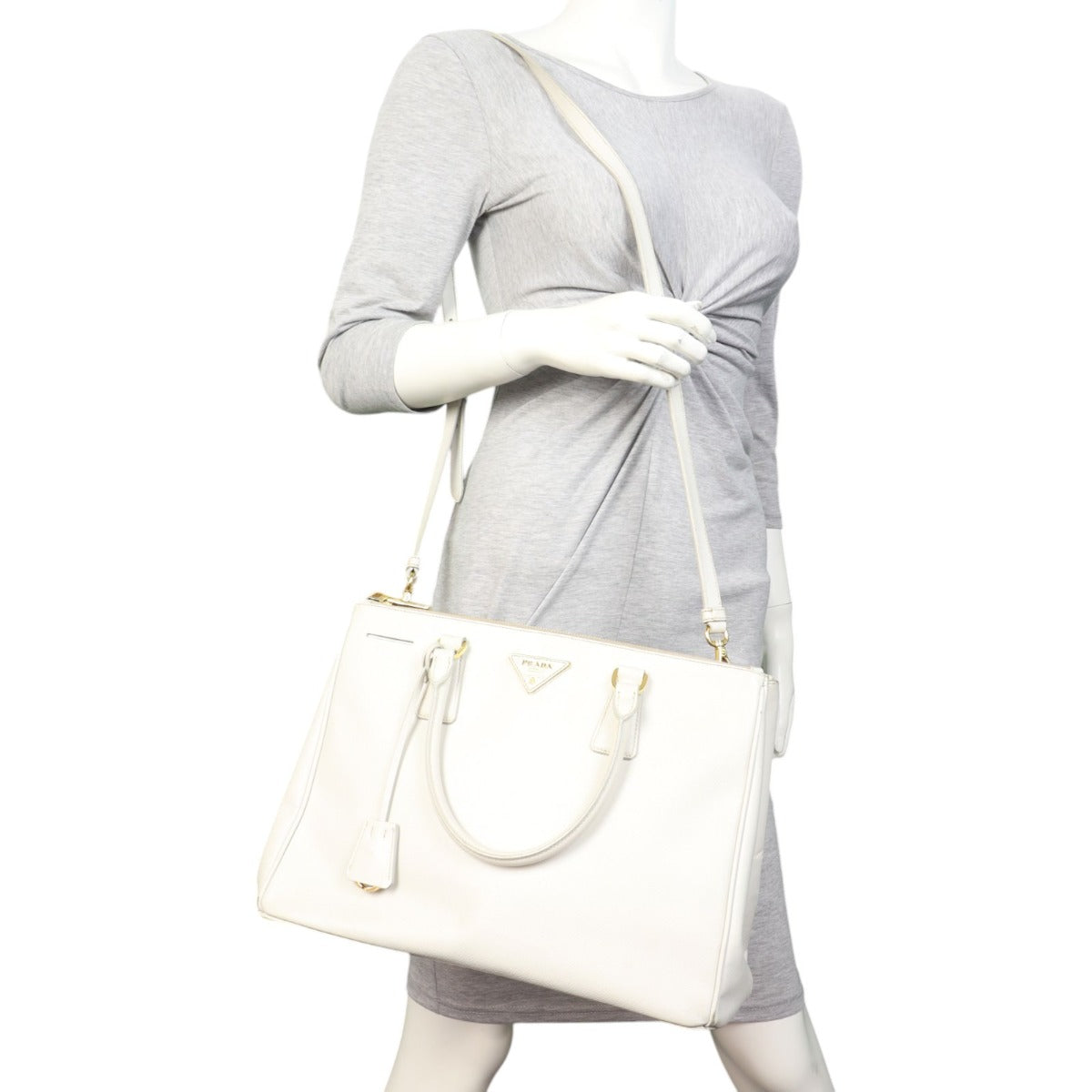 Prada Saffiano Lux Galleria Double Zip Tote Medium