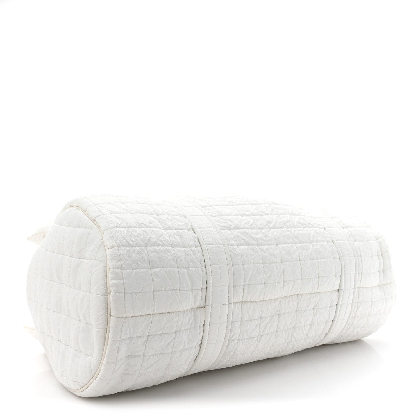 Saint Laurent Nylon Gloria Quilted Travel Bag Milky White