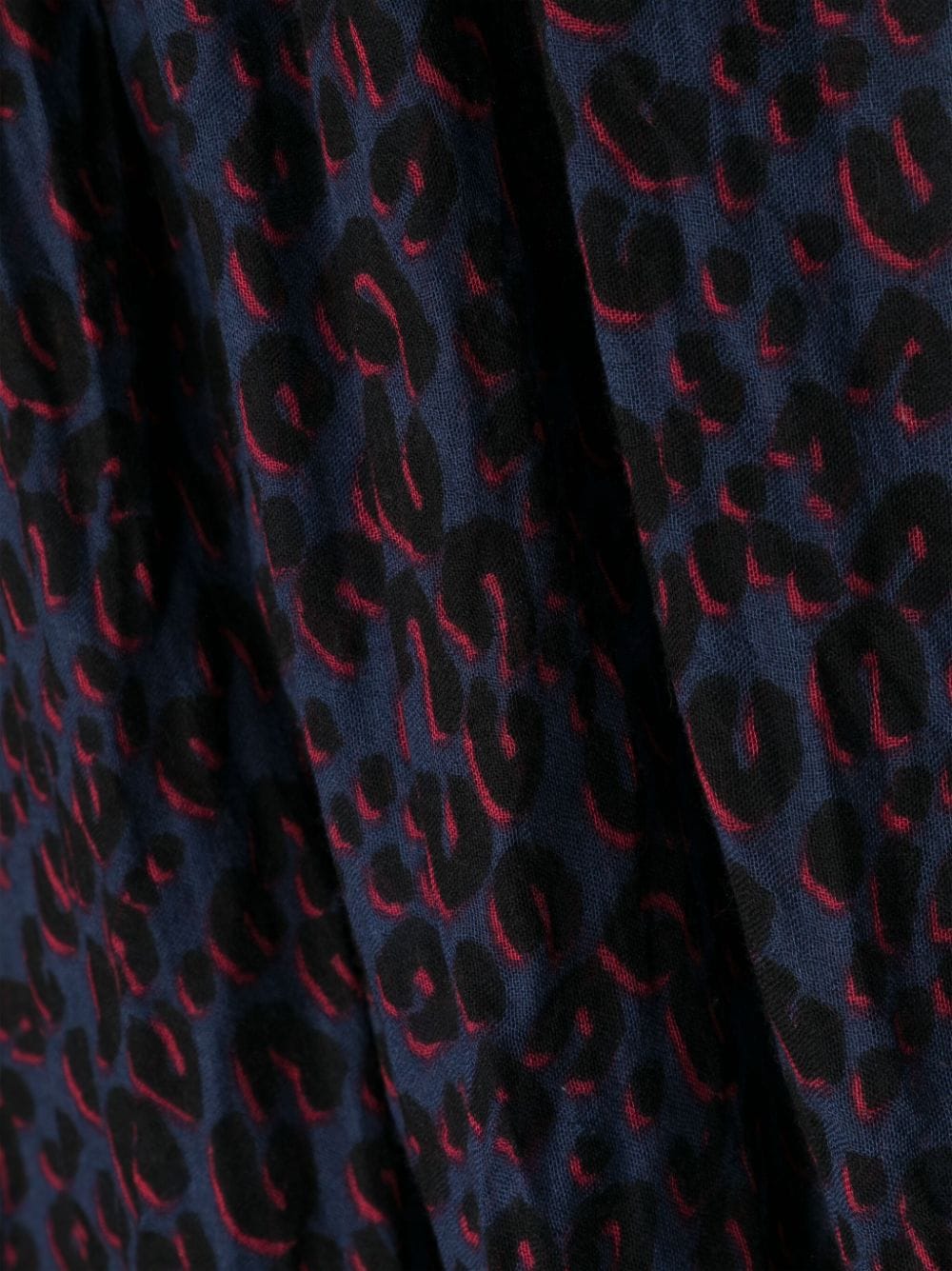 LOUIS VUITTON Cheetah Print Scarf Blue/Red