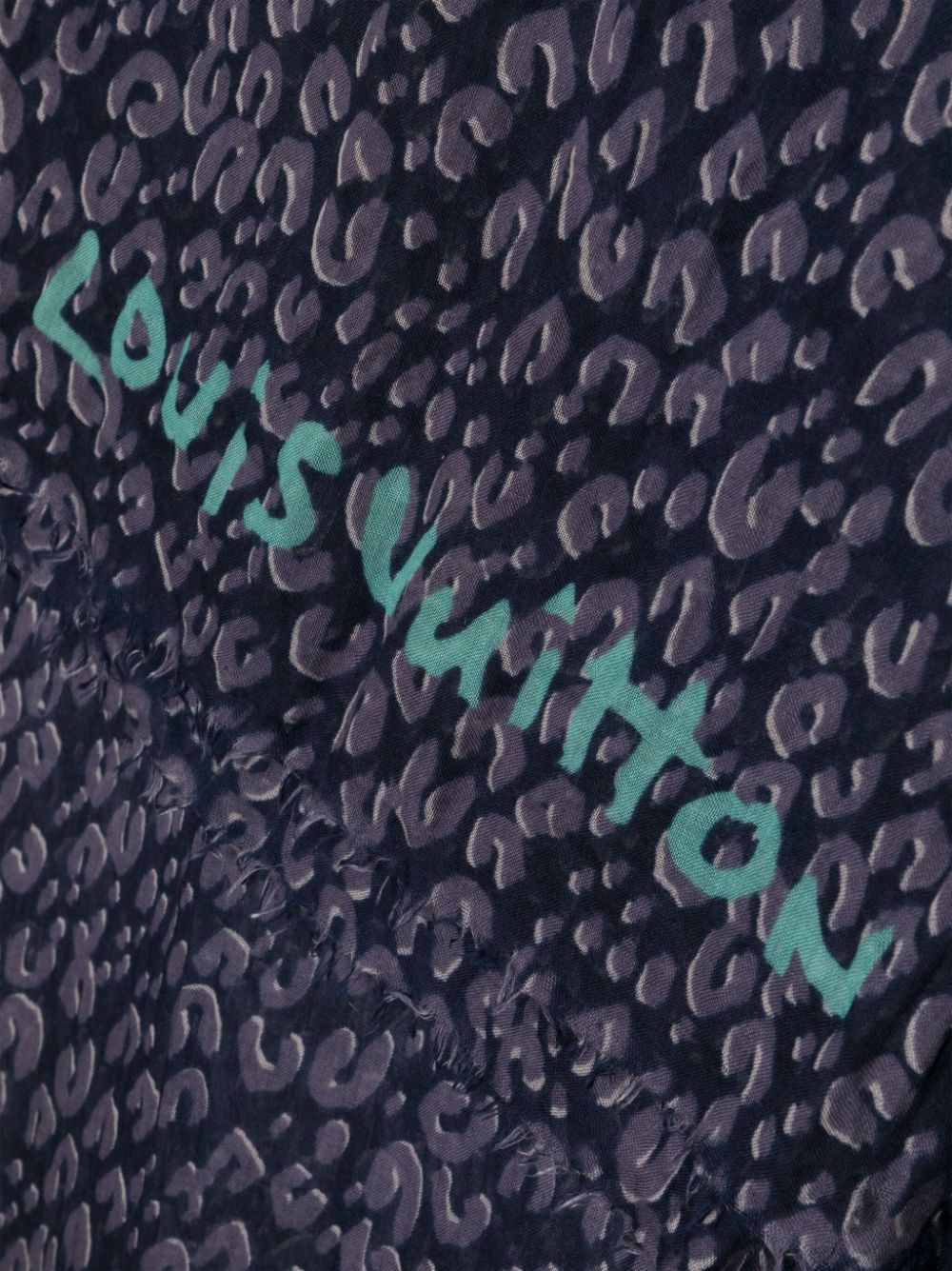 LOUIS VUITTON Cheetah Print Scarf Blue/Grey