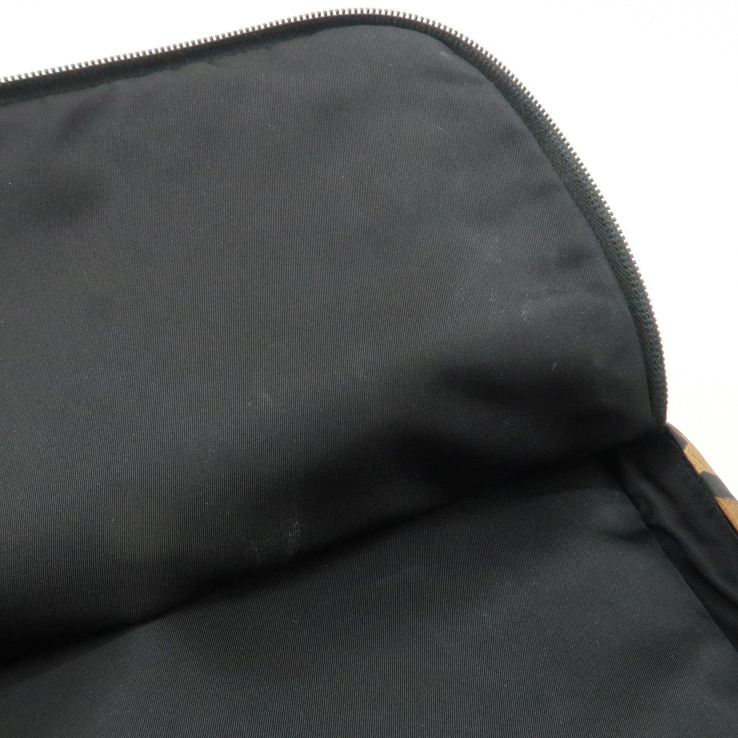 PRADA Nylon Leopard Print Back Pack Brown Black 2VZ062