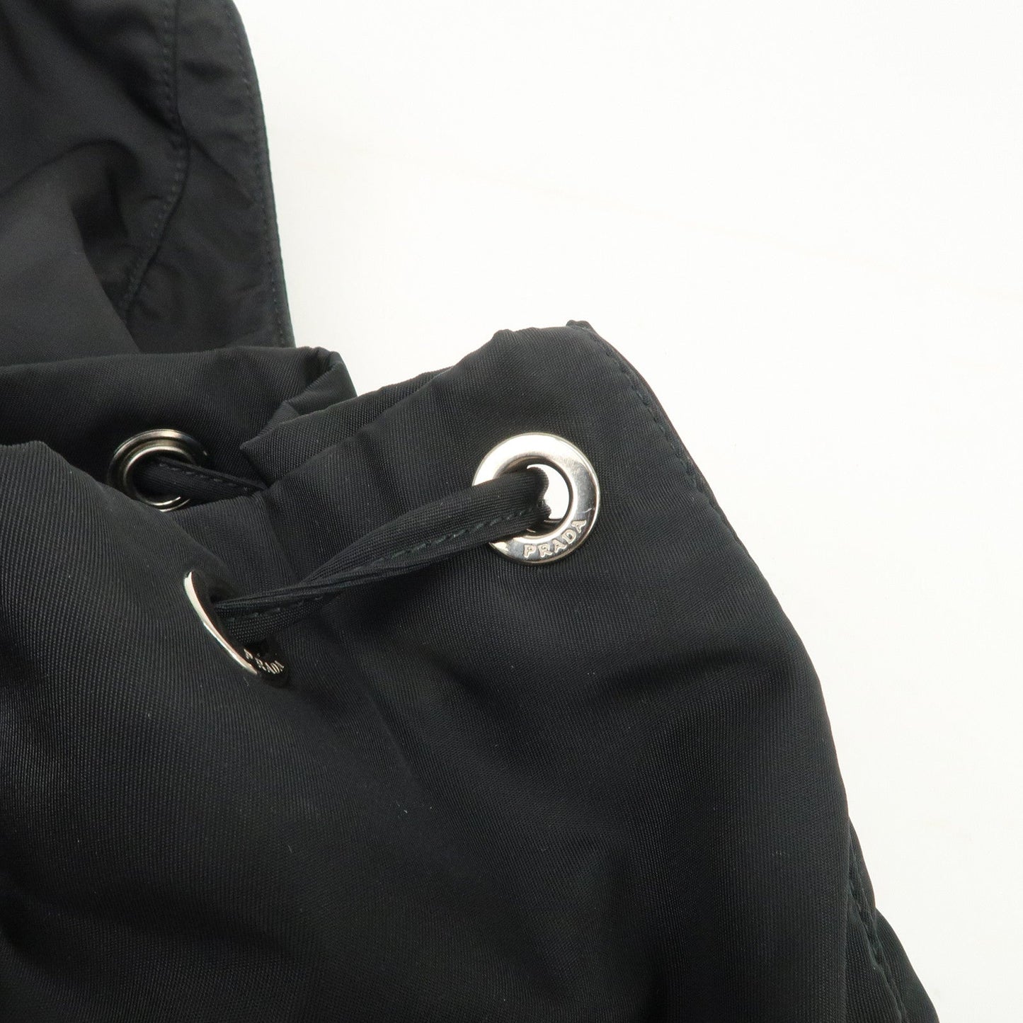 PRADA Re-Nylon Triangle Logo Nylon Leather Back Pack NERO 1BZ811