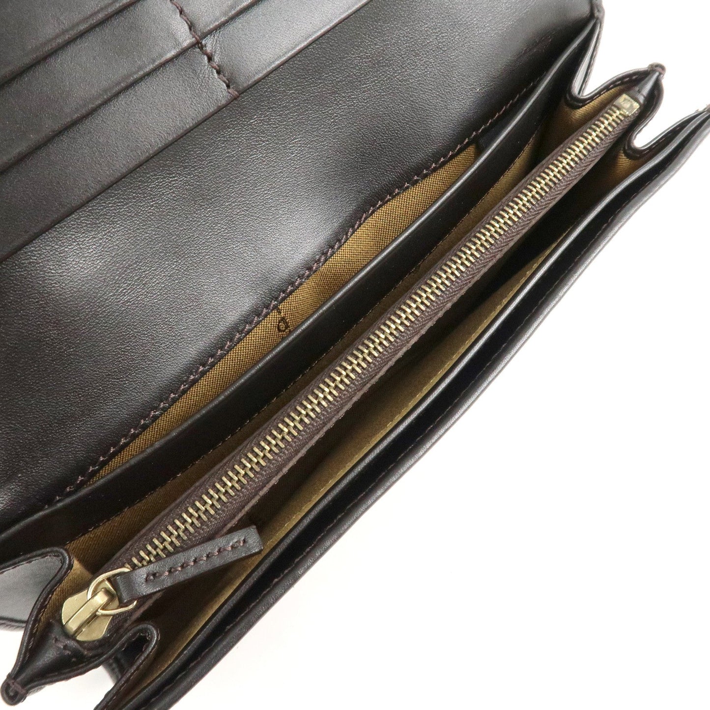 FENDI Zucca Canvas Leather Long Wallet Brown 8M0000