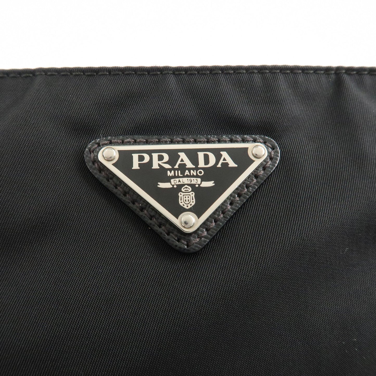 PRADA Logo Nylon Leather Shoulder Bag Crossbody Bag Black