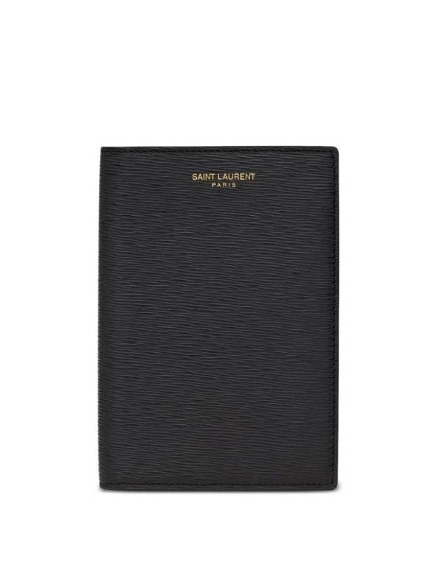 Luxury Saint Laurent Trending 2025 Logo Print Leather Card Wallet Black