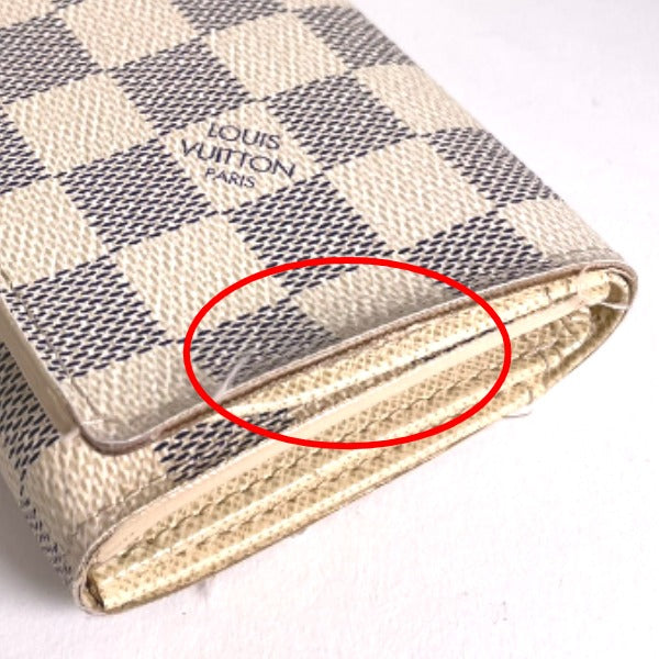 LOUIS VUITTON Bifold Wallet N61744 Damier Azur canvas, leather white Portefeuille Tresol Women(Unisex)