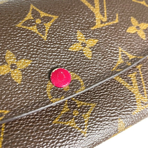 LOUIS VUITTON Long Wallet Purse M60697 Monogram canvas Brown Fuchsia Monogram Portefeuille Emily Women