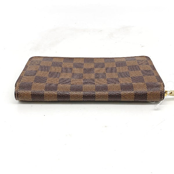 LOUIS VUITTON Long Wallet Purse N41661 Damier canvas Brown Zip Around Damier Zippy wallet unisex(Unisex)