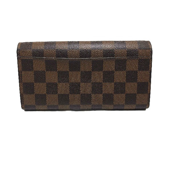 LOUIS VUITTON Long Wallet Purse N63209 Damier canvas Ebene Zip Around Damier Portefeuille Sara Women