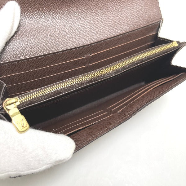 LOUIS VUITTON Long Wallet Purse N63209 Damier canvas Ebene Zip Around Damier Portefeuille Sara Women