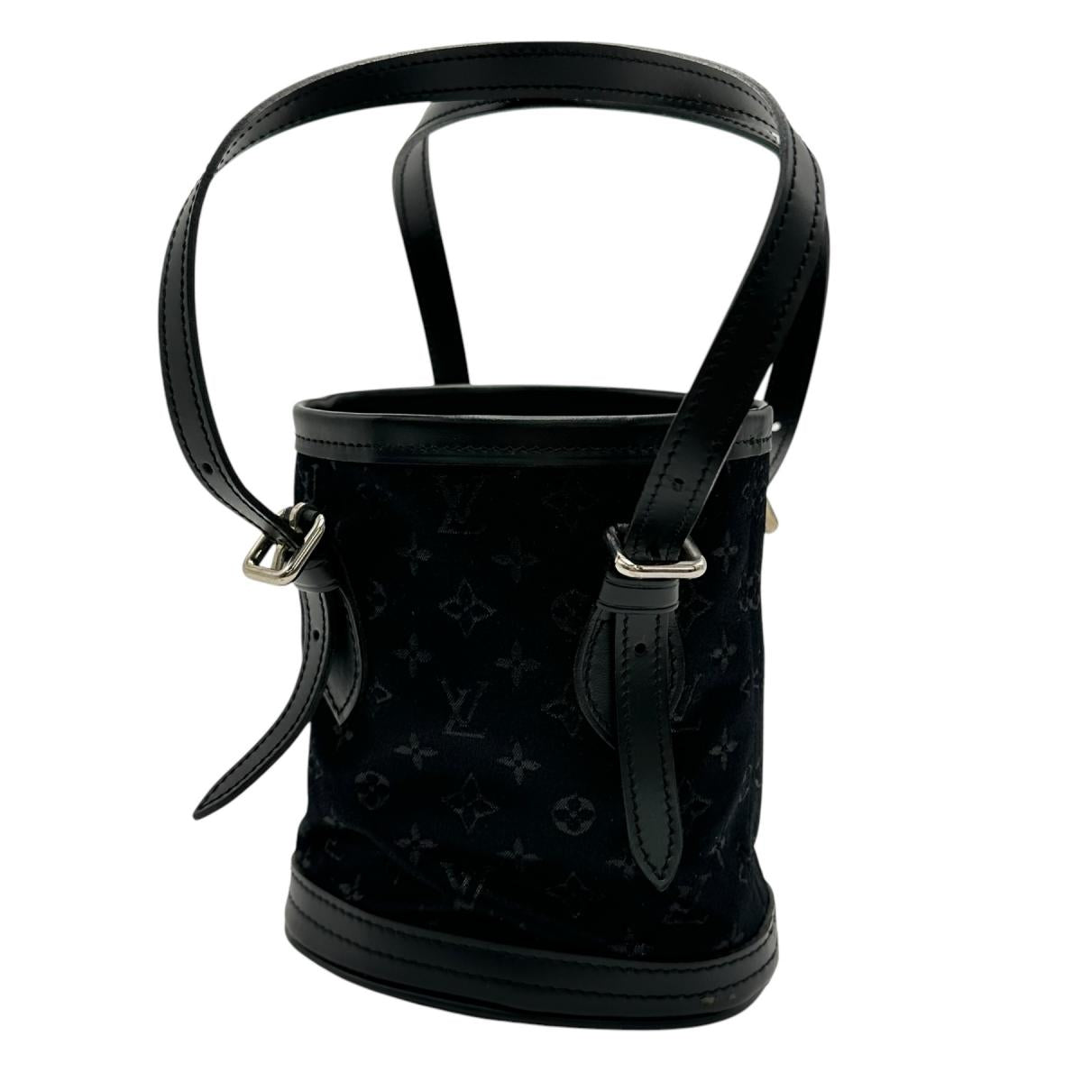 LOUIS VUITTON Handbag M92144 Monogram satin Noir Little Bucket Monogram Satin Noir Women