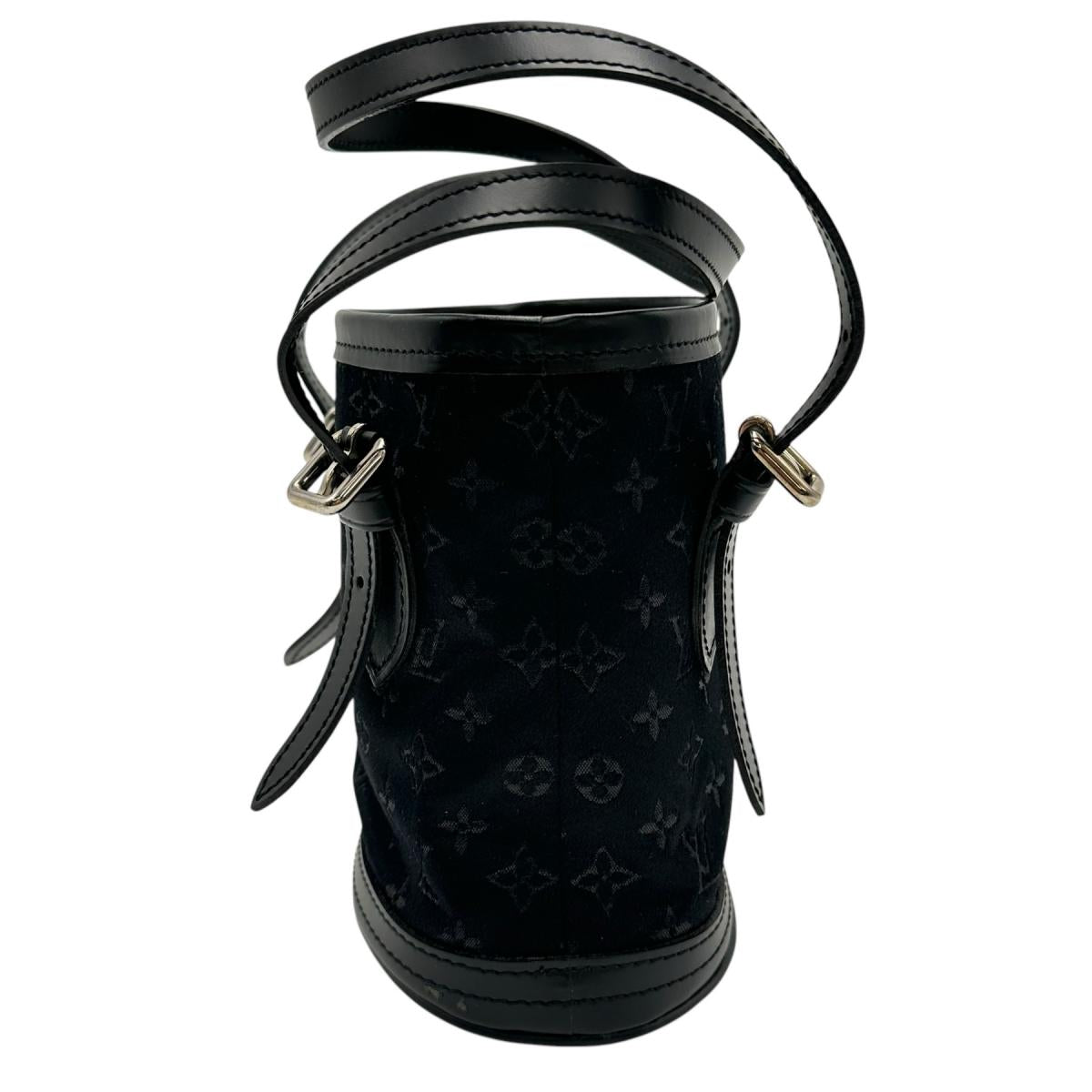LOUIS VUITTON Handbag M92144 Monogram satin Noir Little Bucket Monogram Satin Noir Women