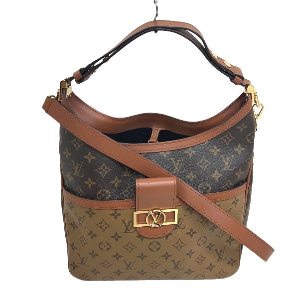 LOUIS VUITTON Shoulder Bag Monogram canvas Brown Shoulder Bag Monogram reverse Hobo Dauphine MM Women