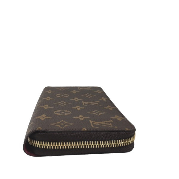 LOUIS VUITTON Long Wallet Purse M41895 Monogram canvas Fuchsia Zip Around Monogram Zippy wallet unisex(Unisex)