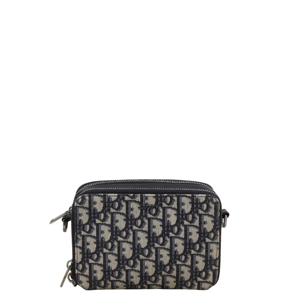 Dior Double Zip Pouch with Strap Oblique