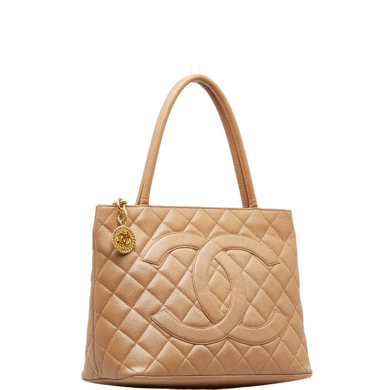 Chanel Coco Mark Matelasse Caviar Skin Tote Bag Classic Flap