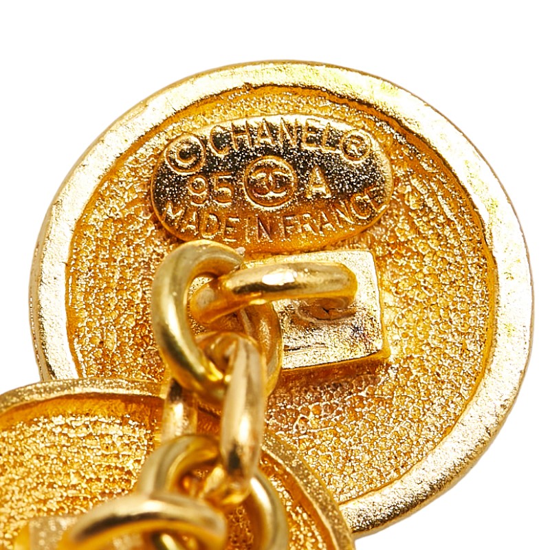 Chanel Coco Mark Round Double Cufflinks Classic Flap Tote