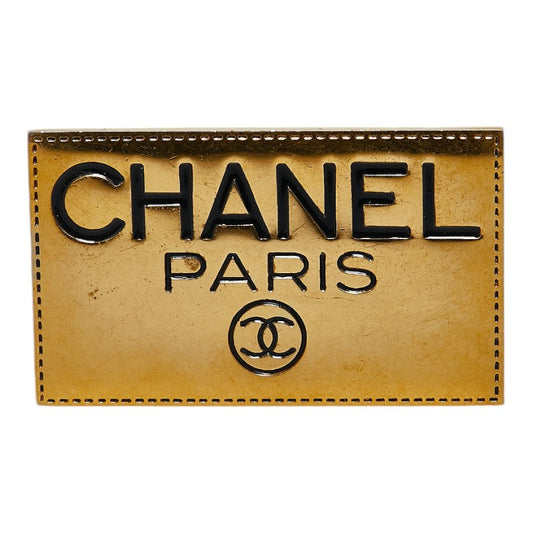 Chanel Gold Plated Logo Plate Coco Mark Brooch Classic Flap Tote