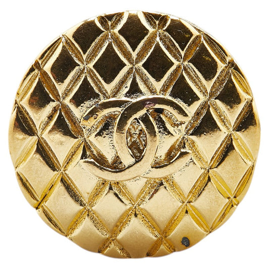 Chanel Gold-Plated Coco Mark Matelasse Brooch Classic Flap Tote