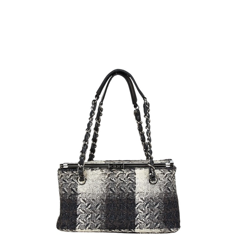 Chanel Vanity Tweed Leather Handbag Classic Flap