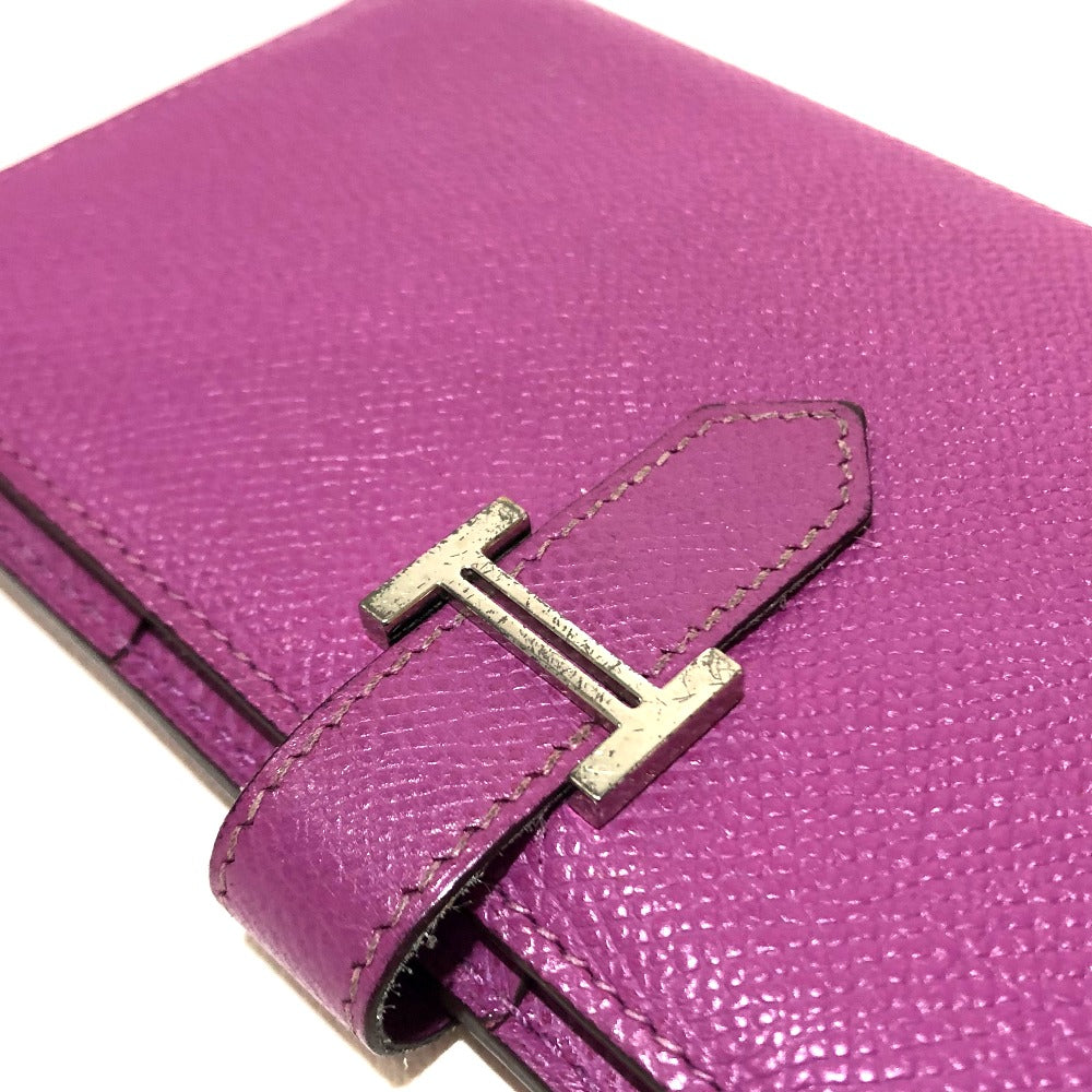 HERMES Long Wallet Purse Epsom SilverMetal Bean unisex(Unisex)