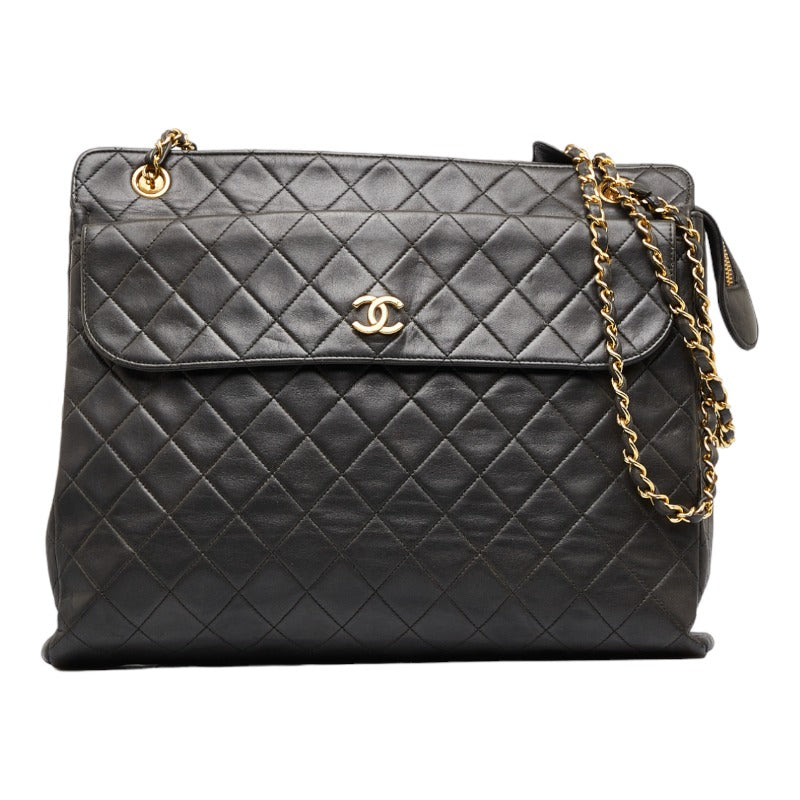 Chanel Lambskin Matelasse Coco Mark Chain Tote Bag