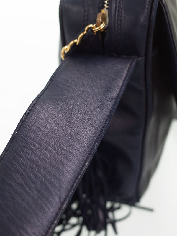 Chanel Coco Mark Shoulder Bag Black x Navy