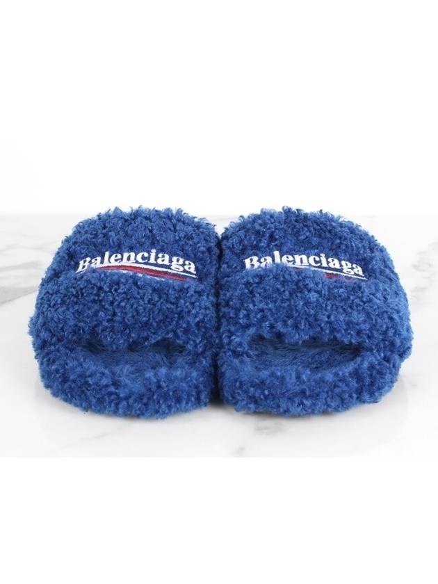 Luxury Balenciaga Trending 2026 fur slide sandals 40