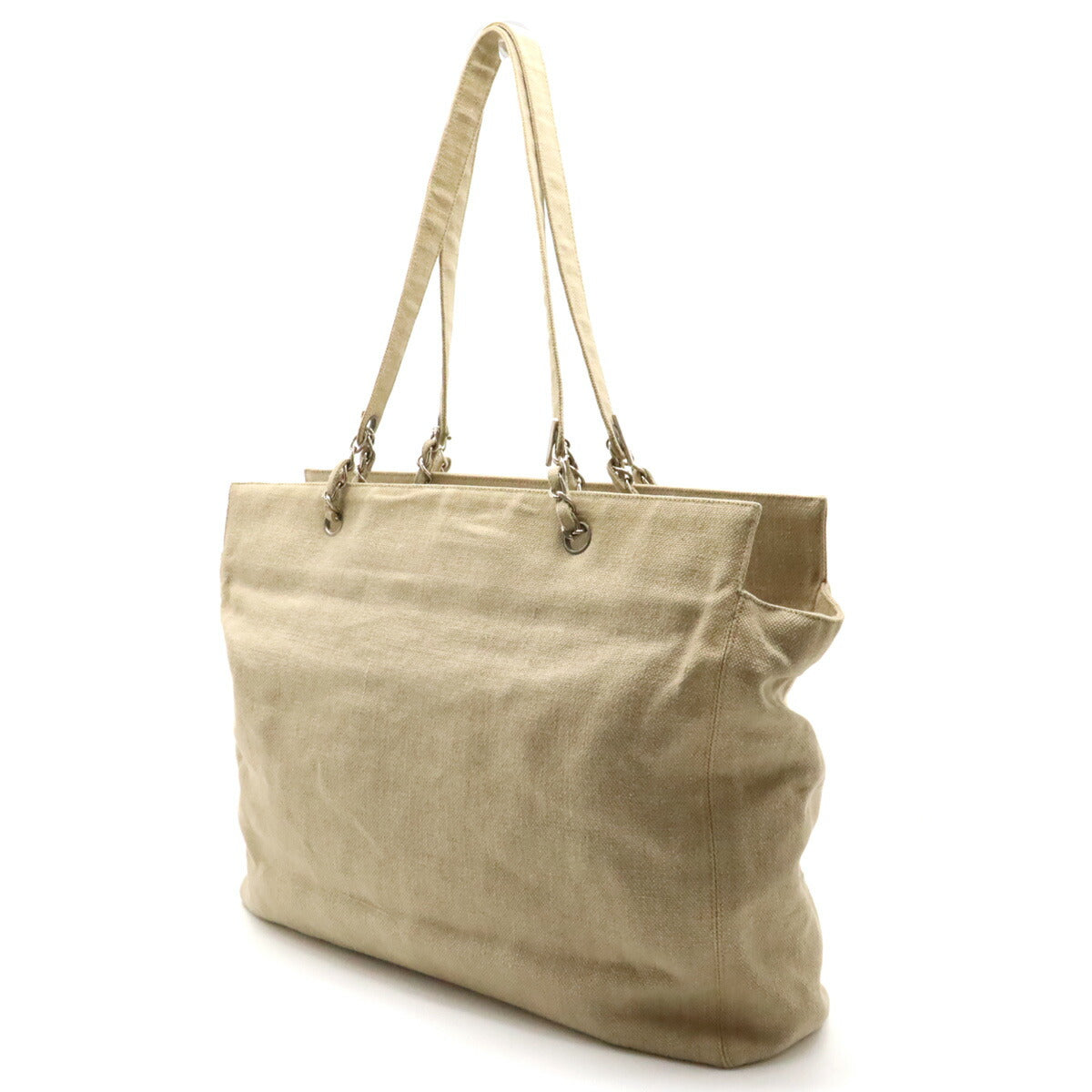 Chanel Linen Coco Mark 2way Tote Bag Classic Flap