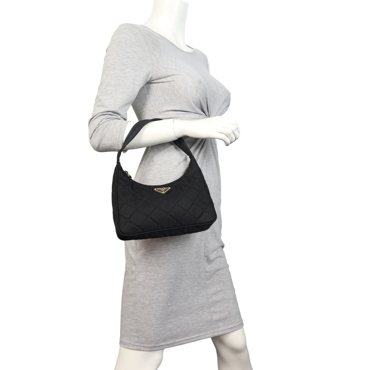 Prada Quilted Tessuto Mini Hobo