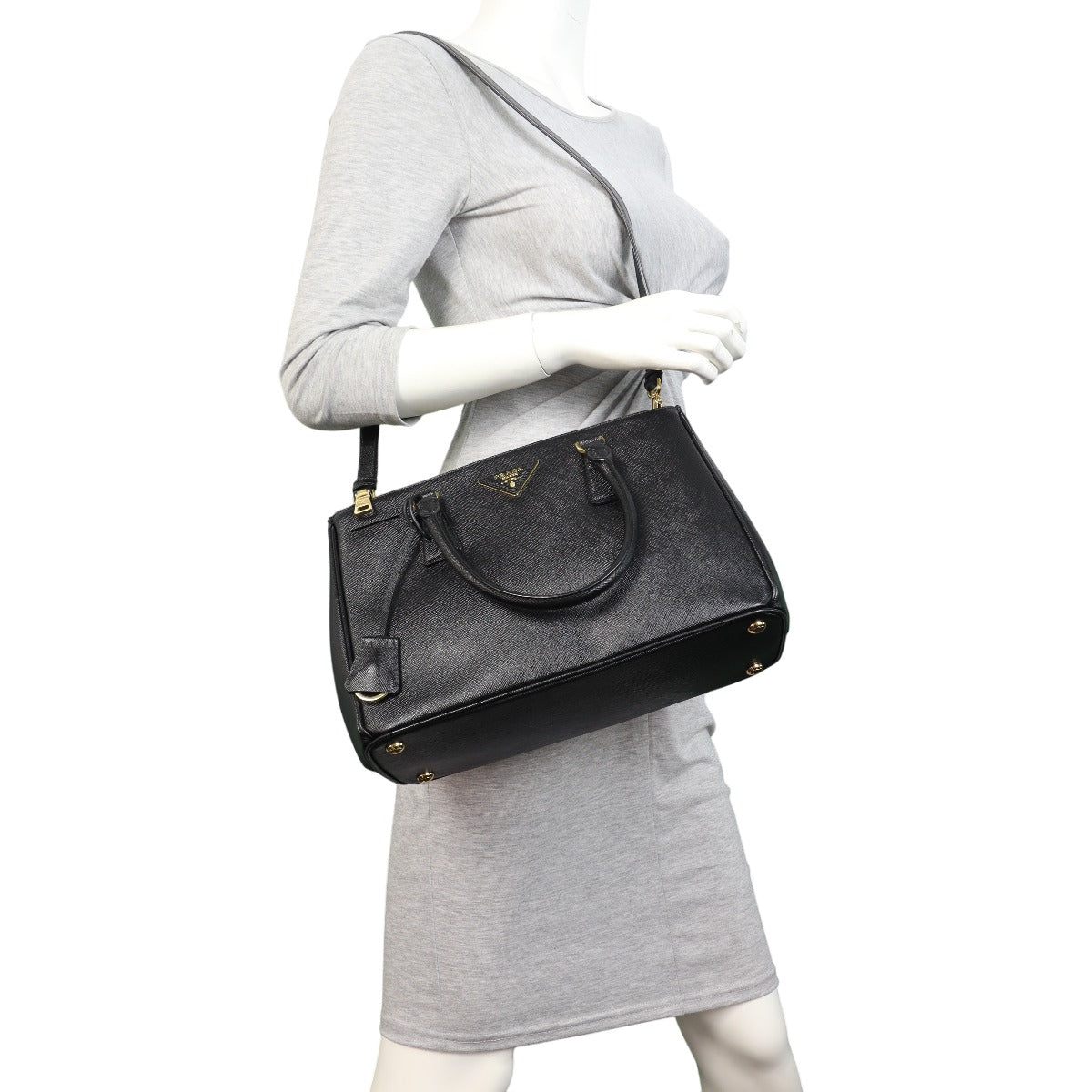 Prada Saffiano Lux Galleria Double Zip Tote Small