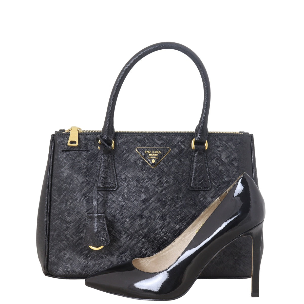 Prada Saffiano Lux Galleria Double Zip Tote Small