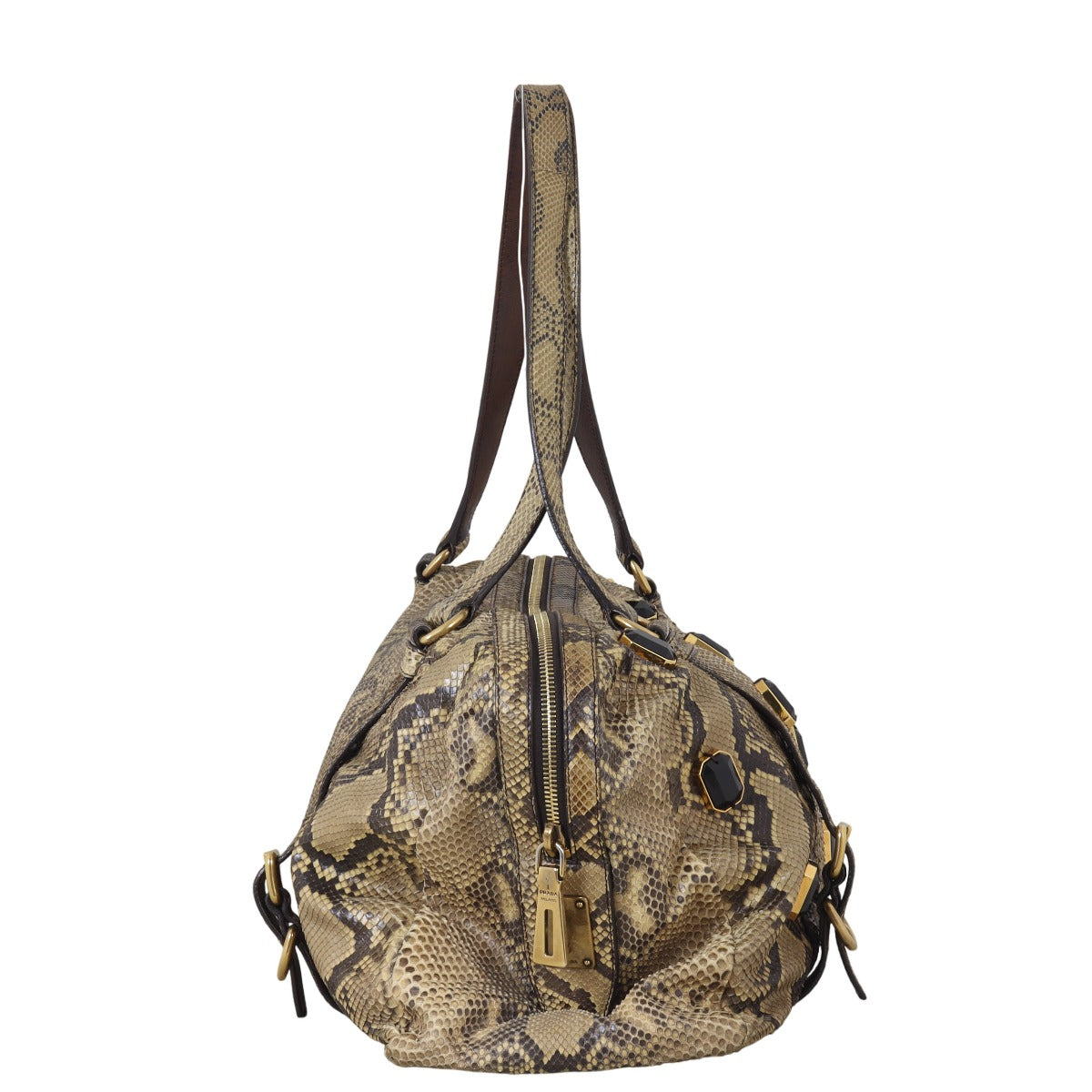 Prada Python Jewelled Tote Medium
