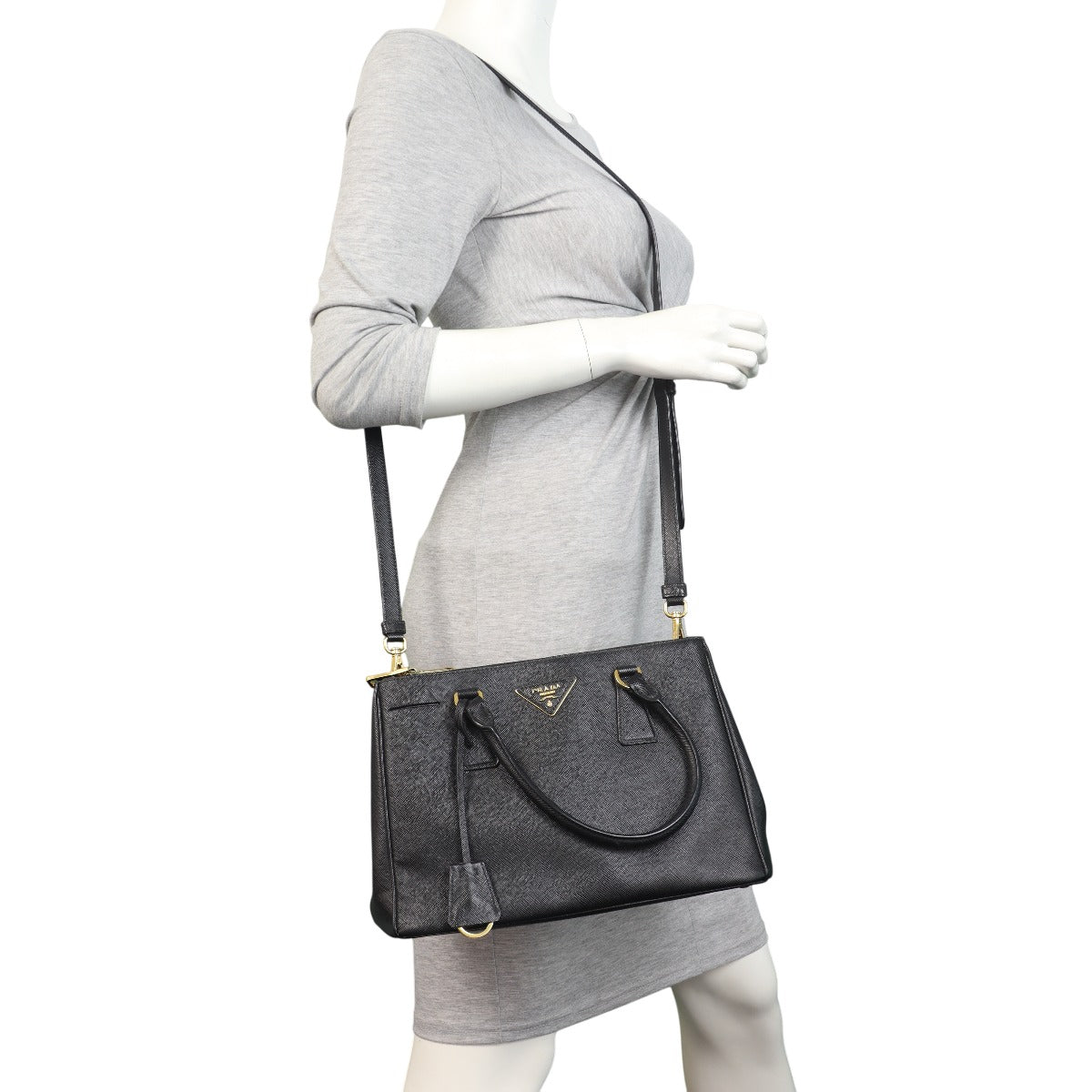 Prada Saffiano Lux Galleria Double Zip Tote Small