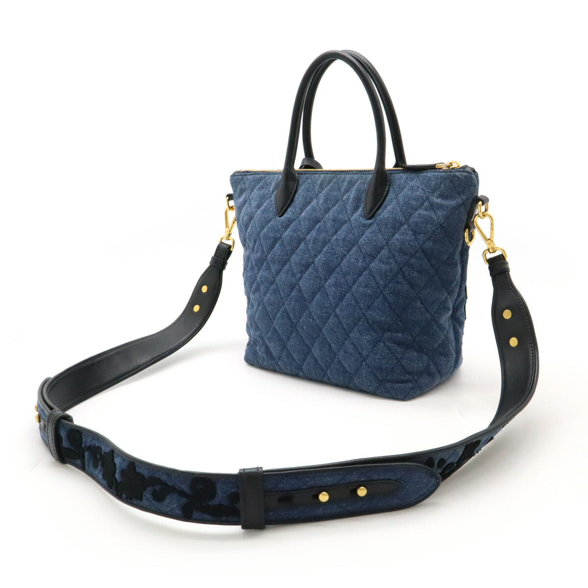 Prada Corsaire Denim Leather 2way Handbag