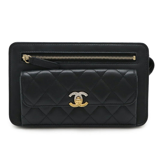 Chanel Matelasse Lambskin Clutch Bag