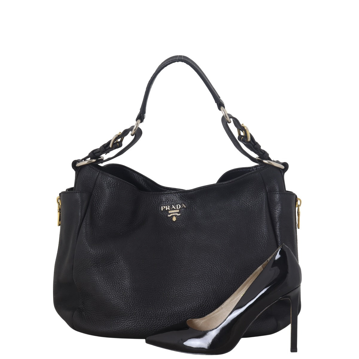 Prada Vitello Daino Side Pocket Hobo