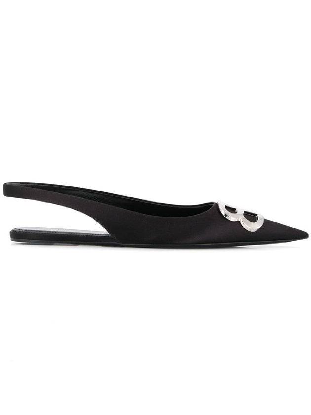 Luxury Balenciaga Trending 2026 BB Logo Slingback Flat Black