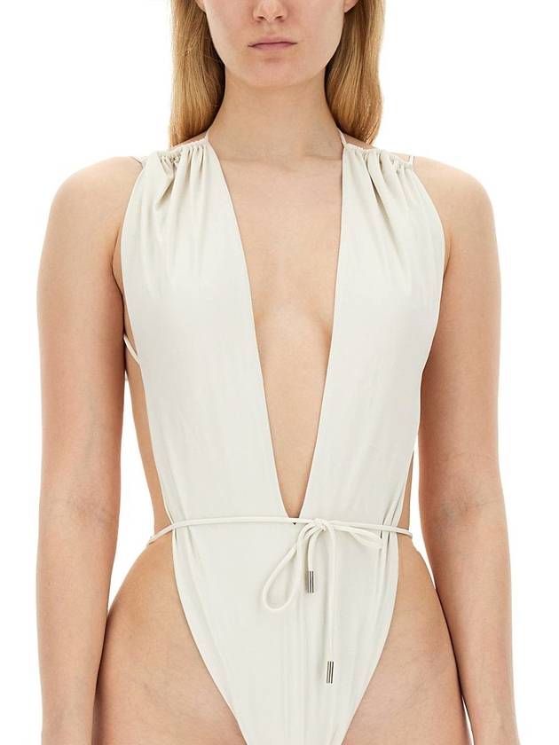 Luxury Saint Laurent Trending 2025 H71 783574y37pg 9078 Women's Swimwear Swimwear Swim Shorts Shorts Logo WOMAN WHITE SWIMWEAR
