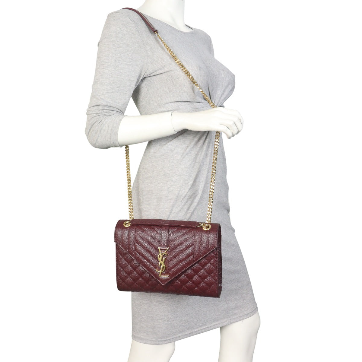 Saint Laurent Monogram Mix Matelasse Envelope Chain Bag Medium