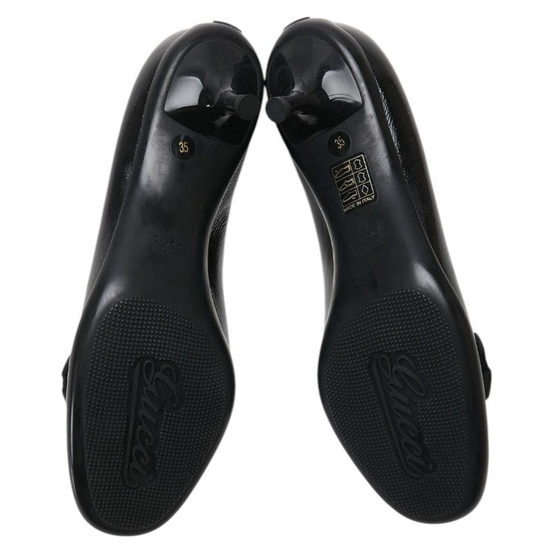 Gucci Ribbon Interlocking G Patent Leather Pumps