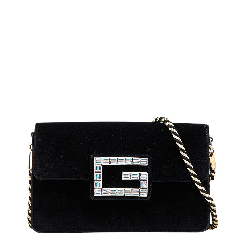 Gucci G Square Velour Shoulder Bag