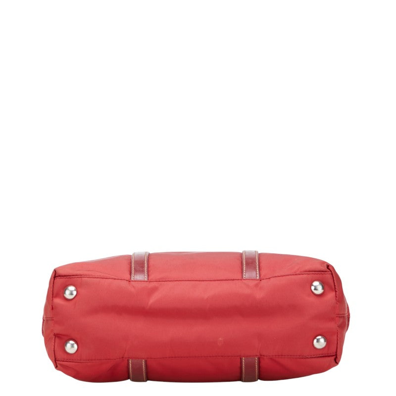 Prada Triangle Logo Plate Nylon Leather 2way Bag