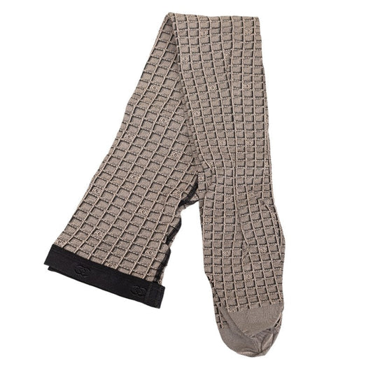 Chanel Cotton Coco Mark Block Check Tights Classic Flap Tote