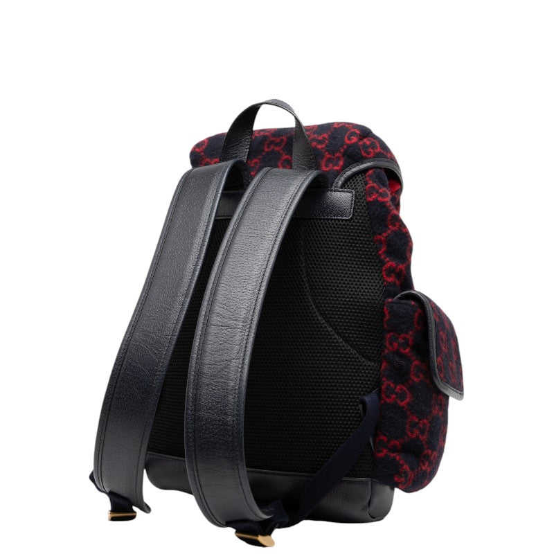 Gucci GG Wool Wool Leather Backpack