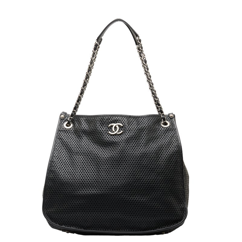 Chanel Coco Mark Punching Leather 2way Shoulder Bag Classic Flap