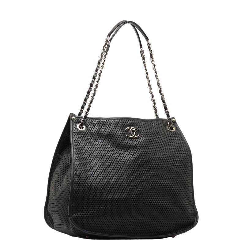 Chanel Coco Mark Punching Leather 2way Shoulder Bag Classic Flap