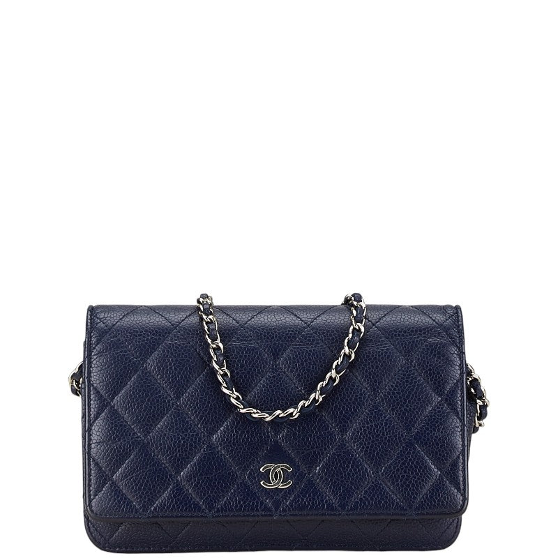 Chanel Coco Mark Matelasse Caviar Skin Wallet on Chain Crossbody