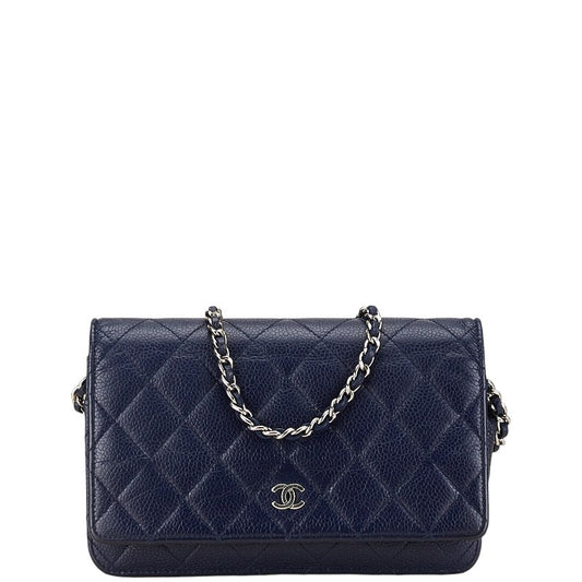 Chanel Coco Matelasse Caviar Skin Wallet on Chain